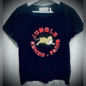 KENZO H&M Black TShirt Embroidered Logo Size M